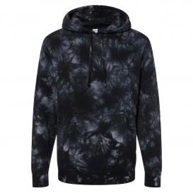 Independent Trading Co. PRM4500TD Midweight Tie-Dye Hooded Sweatshirt - Tie Dye Black
