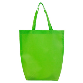 Q-Tees Q1251 Non-Woven Gusset Bottom Tote - Lime Green