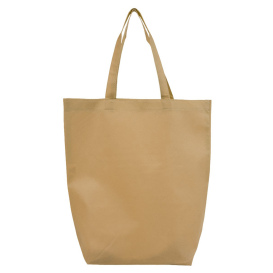 Q-Tees Q1251 Non-Woven Gusset Bottom Tote - Natural