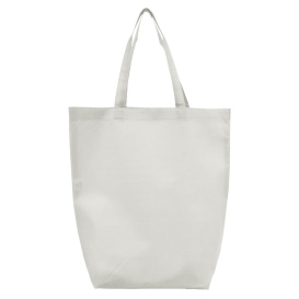 Q-Tees Q1251 Non-Woven Gusset Bottom Tote - White