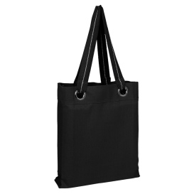 Q-Tees Q1630 Large Grommet Tote - Black