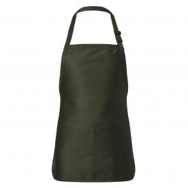 Q-Tees Q4250 Full-Length Apron with Pouch Pocket - Forest