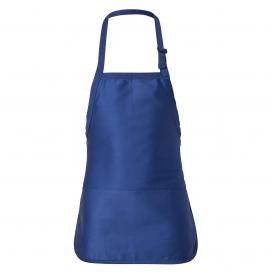 Q-Tees Q4250 Full-Length Apron with Pouch Pocket - Royal