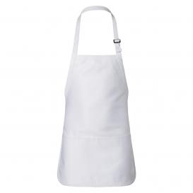 Q-Tees Q4250 Full-Length Apron with Pouch Pocket - White