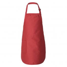 Q-Tees Q4350 Full-Length Apron with Pockets - Red