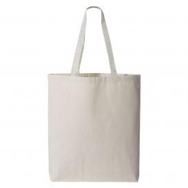 Q-Tees Q4400 11L Canvas Tote with Contrast-Color Handles - Natural/Natural