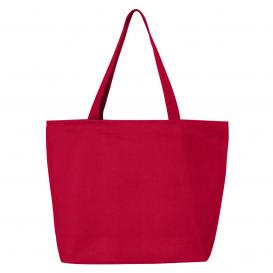 Q-Tees Q611 25L Zippered Tote - Red