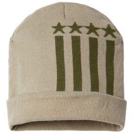 Cap America RK12 USA-Made Patriotic Cuffed Beanie - Khaki/Olive Stars