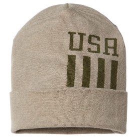 Cap America RK12 USA-Made Patriotic Cuffed Beanie - Khaki/Olive USA