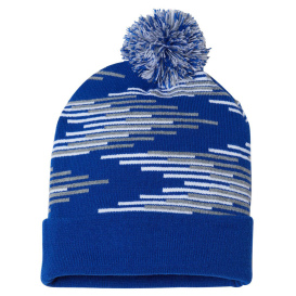 Cap America RKB12 USA-Made Bar Beanie - True Royal/Heather/White