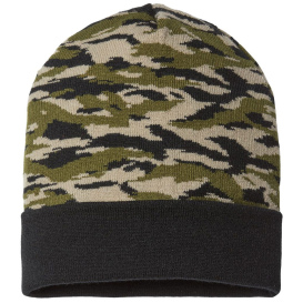 Cap America RKC12 USA-Made Camo Cuffed Beanie - Vintage Tiger Camo