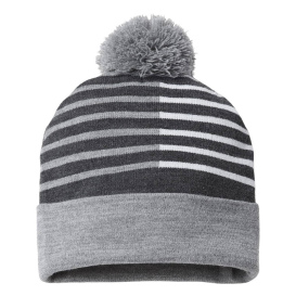 Cap America RKH12 USA-Made Half Color Beanie - Heather/White