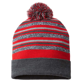 Cap America RKL12 USA-Made Striped Beanie - True Red