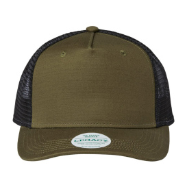 Legacy ROADIE Five-Panel Trucker Cap - Olive Slub/Black