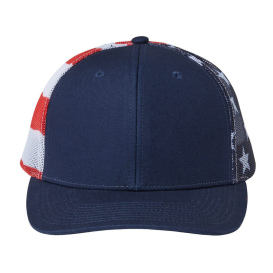 Kati S700M Printed Mesh Trucker Cap - Navy/USA Flag