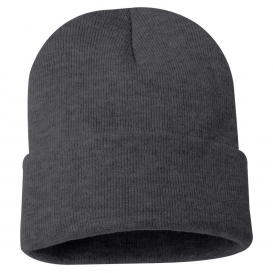 Sportsman SP12 12 Inch Solid Knit Beanie - Heather Charcoal