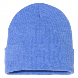 Sportsman SP12 12 Inch Solid Knit Beanie - Heather Royal