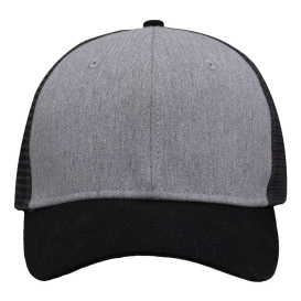 Sportsman SP1450 Traditional Lo-Pro Mesh Back Trucker Fit Cap - Heather Grey/Charcoal/Black