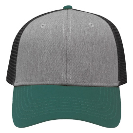 Sportsman SP1450 Traditional Lo-Pro Mesh Back Trucker Fit Cap - Heather Gray/Charcoal/Forest Green