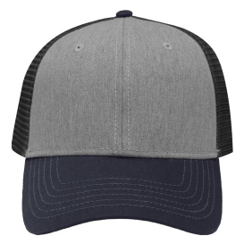 Sportsman SP1450 Traditional Lo-Pro Mesh Back Trucker Fit Cap - Heather Grey/Charcoal/Navy 