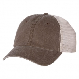 Sportsman SP510 Pigment-Dyed Trucker Cap - Brown/Stone