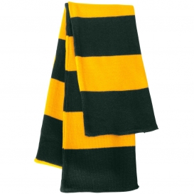 Sportsman SP02 Rugby Striped Knit Scarf - Forest/Gold