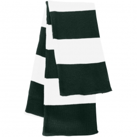 Sportsman SP02 Rugby Striped Knit Scarf - Forest/White