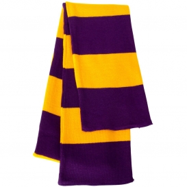 Sportsman SP02 Rugby Striped Knit Scarf - Purple/Gold