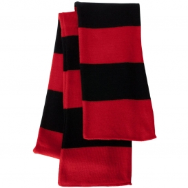 Sportsman SP02 Rugby Striped Knit Scarf - Red/Black