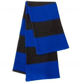 Sportsman SP02 Rugby Striped Knit Scarf - Royal/Charcoal