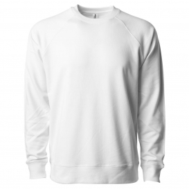 Independent Trading Co. SS1000C Unisex Lightweight Loopback Terry Crew - White
