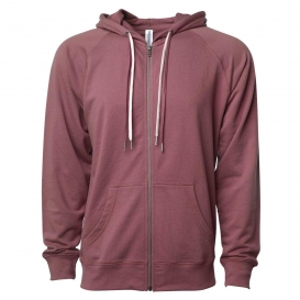 Independent Trading Co. SS1000Z Unisex Lightweight Loopback Terry Zip Hood - Port