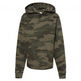 Independent Trading Co. SS4001Y Youth Midweight Hooded Sweatshirt - Forest Camo