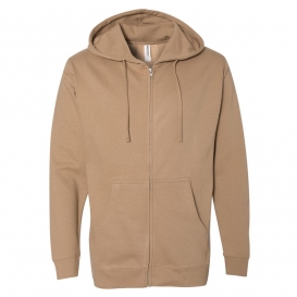Independent Trading Co. SS4500Z Midweight Full-Zip Hooded Sweatshirt - Sandstone