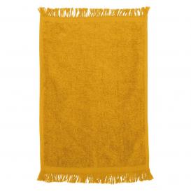 Q-Tees T100 Fringed Fingertip Towel - Gold