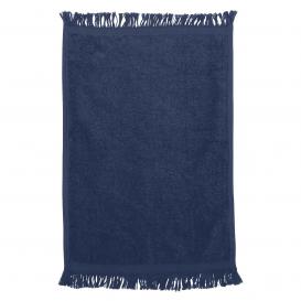 Q-Tees T100 Fringed Fingertip Towel - Navy