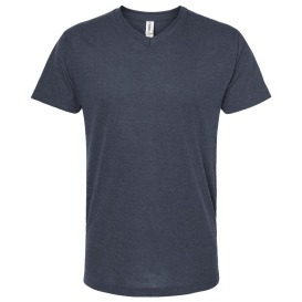 Tultex 207 Unisex Poly-Rich V-Neck T-Shirt - Heather Navy