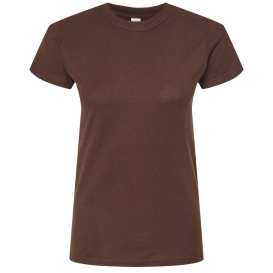 Tultex 213 Women\'s Slim Fit Fine Jersey T-Shirt - Brown
