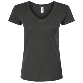 Tultex 214 Women\'s Slim Fit Fine Jersey V-Neck T-Shirt - Charcoal