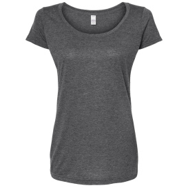 Tultex 243 Women\'s Poly-Rich Scoop Neck T-Shirt - Heather Charcoal