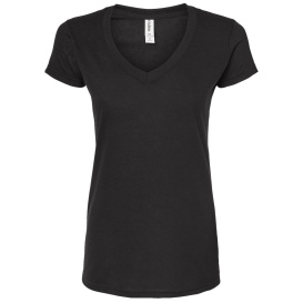 Tultex 244 Women\'s Poly-Rich V-Neck T-Shirt - Black