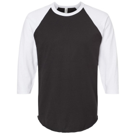 Tultex 245 Unisex Fine Jersey Raglan T-Shirt - Vintage White/ Black XS