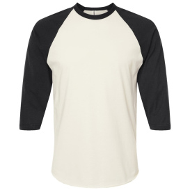 Tultex 245 Unisex Fine Jersey Raglan T-Shirt - Vintage White/Black