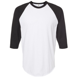 Tultex 245 Unisex Fine Jersey Raglan T-Shirt - White/Black