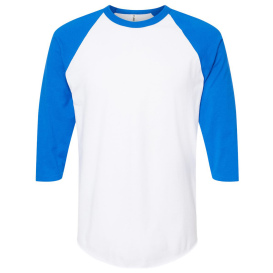 Tultex 245 Unisex Fine Jersey Raglan T-Shirt - White/Royal