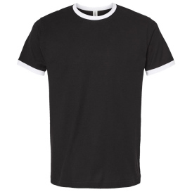 Tultex 246 Unisex Fine Jersey Ringer T-Shirt - Black/White