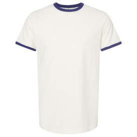 Tultex 246 Unisex Fine Jersey Ringer T-Shirt - Vintage White/Inked India