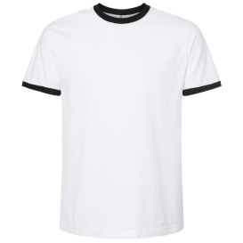 Tultex 246 Unisex Fine Jersey Ringer T-Shirt - White/Black