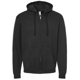 Tultex 331 Unisex Full-Zip Hooded Sweatshirt - Black