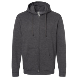 Tultex 331 Unisex Full-Zip Hooded Sweatshirt - Heather Charcoal